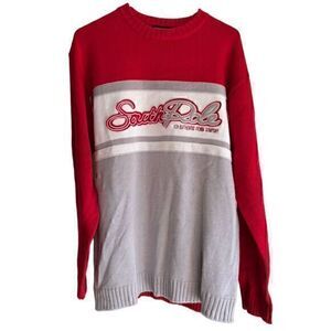 Southpole Men's XL Striped Pullover Sweater Acrylic Knit Red Crewneck